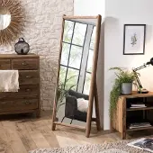 Macabane SANDY - Miroir sur pieds marron bois Pin recyclé