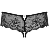 Obsessive Merossa - string ouvert femme avec strass - noir - L/XL