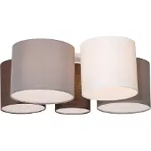 QAZQA Plafonnier blanc, gris et marron 5 lumières - Multidrum