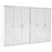 Ebuy24 Magnus Armoire à vêtements 6 pièces, largeur 280 cm, hauteur 190 cm, blanc.