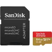 SanDisk microSD Extreme - 64GB - Inclus RescuePro Deluxe - UHS-I/U3/Full HD/4K UHD