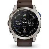 Garmin - 010-02582-55 - D2 Mach 1 - Smartwatch avec bracelet en cuir Oxford marron et bracelet en silicone noir supplémentaire