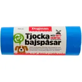 Dogman Sacs à crottes épais avec poignée à nouer 50 sacs Bleu (Chien)