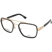 Aucune Lunettes de vue - DSQUARED2 - D2 0064 - Doré/Noir - Taille 55 - Monture plastique