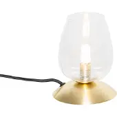 QAZQA Lampe de table classique dorée avec verre - Elien