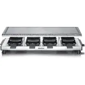 Severin Gril à raclette avec pierre naturelle 8 poêlons 1500Watt acier inoxydable