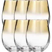 Secret De Gourmet Bassin de coupe x6 Arya Gold 54cl, Verres, Or