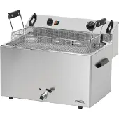 Casselin Friteuse à pâtisserie 16 l en acier inoxydable 9000 watts avec thermostat de sécurité