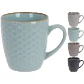 Excellent houseware Set de 4 tasses à café/thé, Tasse, Vert, Marron, Multicolore, Violet, Gris, Beige