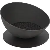 Esschert Design Brasero en fer incliné sur disque - Noir - D 51,2 x H 32 cm