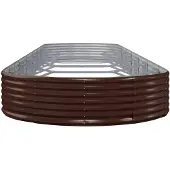 vidaXL Lit surélevé Acier revêtu par poudre 600x140x36 cm Marron