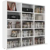 vidaXL Étagère à CD blanche 100x23x89,5 cm Bois composite