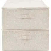 vidaXL Boîtes de rangement 2 pcs. tissu 70x40x18 cm crème