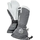Hestra Army Leather Heli Ski, 3 doigts gants de ski, gris