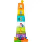 Chicco Apilable Super Tower Pyramid With 6 Cubes And 4 Balls 30x62x30 Cm Multicolore Enfants