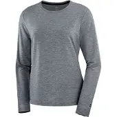 Salomon Essential Long Sleeve T-shirt Gris S Femme