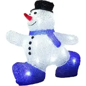 Deuba Figurine lumineuse bonhomme de neige M LED acrylique