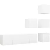 vidaXL Ensemble de 6 meubles TV blanc en bois composite