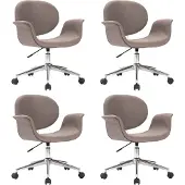 vidaXL Chaise de salle à manger pivotante 4 pcs. Tissu taupe