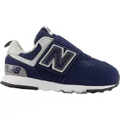 New Balance unisex pour enfant. NW574V1 Baskets 574 New bleu marine (23), Plat, Velcro, Casuel, mode enfantine