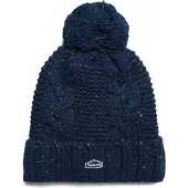 Superdry Femme Tricoté Bonnet À Pompon, Marine