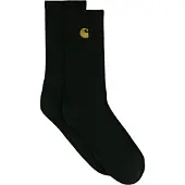Carhartt WIP - Chaussettes montantes - Chase Socks Black Gold en Coton - Noir