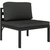 vidaXL Canapé modulaire partie centrale avec coussin aluminium anthracite