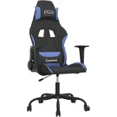 vidaXL Chaise de jeu noir et bleu tissu
