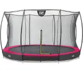 Exit Silhouette Trampoline ø366cm – avec Filet de sécurité – Enterré – Rond – pour Enfants – Rose