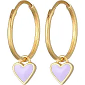 Elli Boucles d'oreilles or / violet pastel
