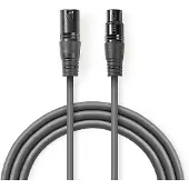 Nedis Cotg15012gy150 Dmx Adapter Cable Xlr 3-pin M-xlr 3-pin F Nickel Plated 15 M Argenté