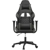 vidaXL Chaise de jeu avec fonction de massage Noir et gris Similicuir