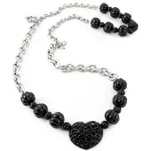 Folli Follie Collier Femme - - 4N0T071K - Argenté - 45 cm - Résine