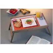 Huismerk Plateau De Petit-Déjeuner Lit Pliant En Bambou 50x30x22cm