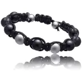 Time Force Bracelet Femme - - TJ1034B01N - Argent - Noir - 27 cm