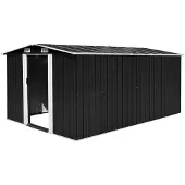vidaXL Abri de jardin 257x392x181 cm, métal, anthracite