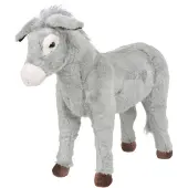 vidaXL Peluche âne debout Peluche grise XXL