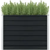 vidaXL Lit surélevé Anthracite 100 x 100 x 77 cm Acier galvanisé