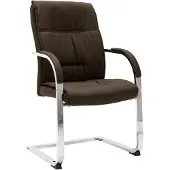 vidaXL Chaise de bureau à piétement luge brun Tissu