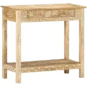 vidaXL Table console 80x35x74 cm Bois de manguier massif