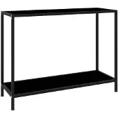 vidaXL Table console Noir 100x35x75 cm Verre trempé