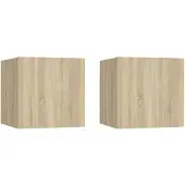 vidaXL Armoires TV murales 2 pièces chêne Sonoma 30,5x30x30 cm