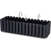 Prosperplast Pot De Fleurs 58cm Anthracite Avec Suspension Crochet Boardee Fencycase