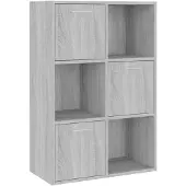 vidaXL Armoire de rangement Sonoma gris 60x29,5x90 cm