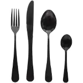 JJA SG Secret de Gourmet Set de couverts Shadow 16 pcs, Couverts pour 4 personnes, Acier inoxydable, Noir, 154001