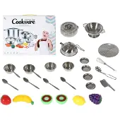 Atosa Metal Kitchen Set Educational Toy 37x28 Cm Argenté Enfants