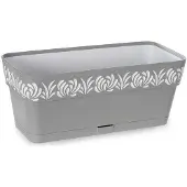 Stefanplast Jardinière Gaia Rectangulaire Réserve d'eau Gris (30 x 13.30 x 13.30 cm)