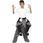 MOM Ride-on Elephants Kids Costume Gris 10-12 Years Enfants