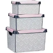 Kipit Jeu de boîtes d'organisation empilables Vibes 3 pièces plastique