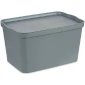 Kipit boîte plastique avec couvercle 24l gris (24 l, 45 x 29.30 x 24.50 cm)